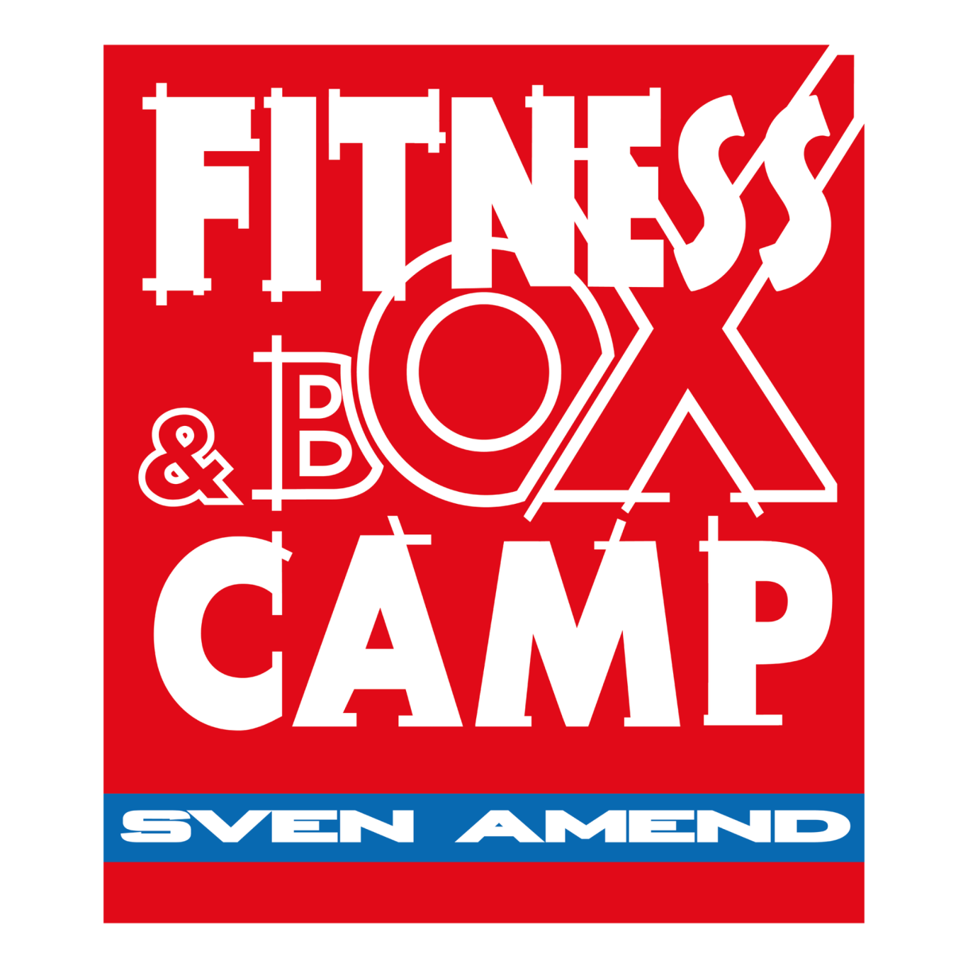 Logo für "Fitness & Box Camp" von Sven Amend in Rot- und Weißtönen.